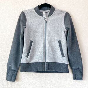 Athleta Girl Track Star Gray Zipper Jacket Size 6